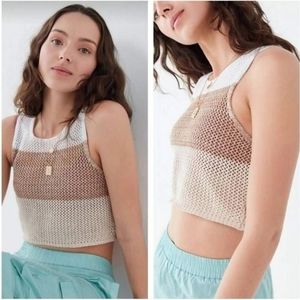 !!! Tricolor Crop Knit Top